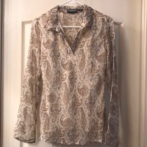 Sheer long sleeved blouse